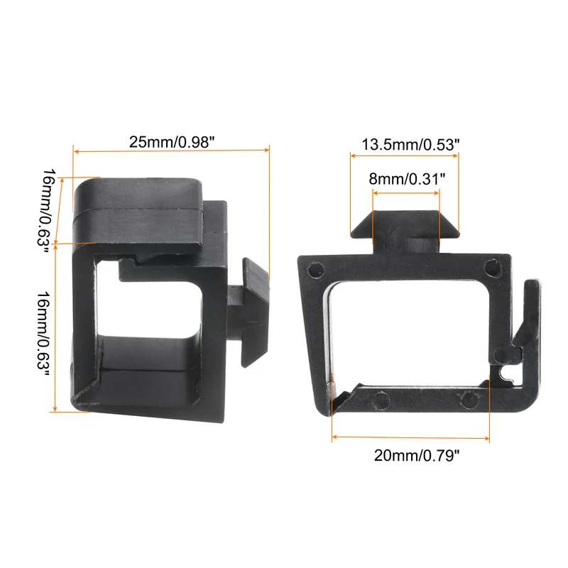 6Pcs Single Slot Flat Cable Clamp 20mm Hole Dia ABS for 30 Series
