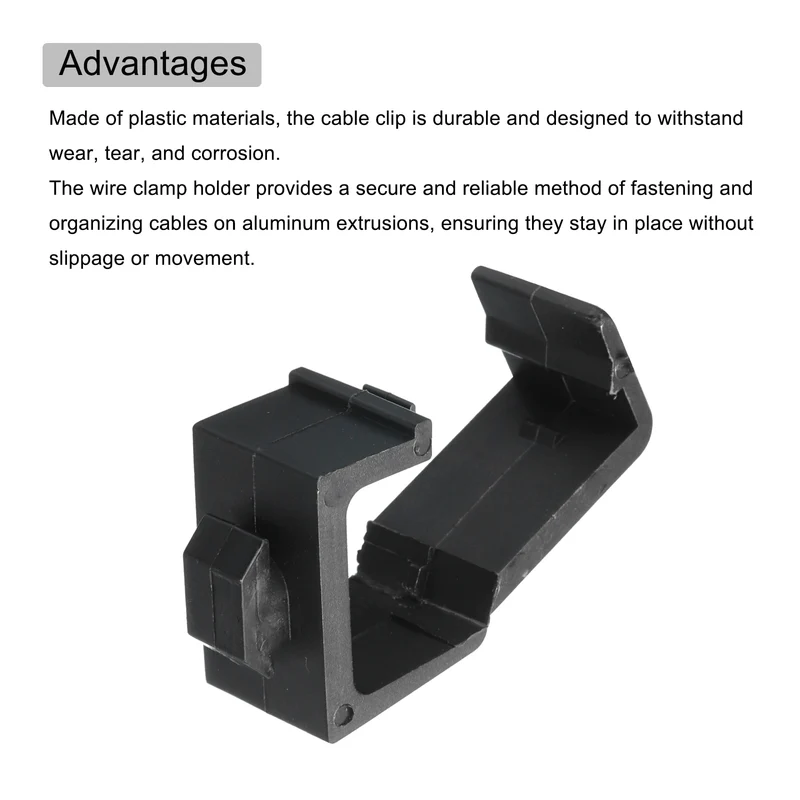 6Pcs Single Slot Flat Cable Clamp 20mm Hole Dia ABS for 30 Series