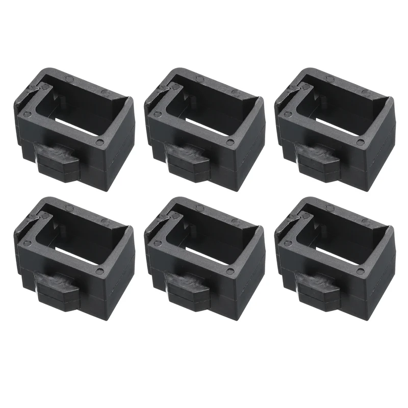6Pcs Single Slot Flat Cable Clamp 10.6mm Hole Dia ABS for 20 Series Black
