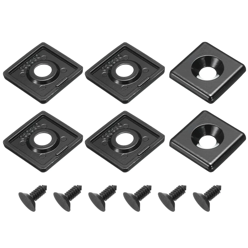 6Pcs 9mm Hole Dia Aluminum Extrusion End Cap 40x40mm Black with Screw