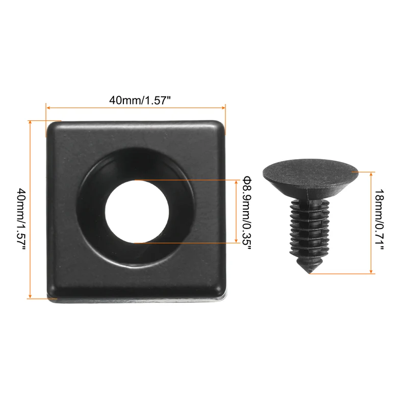 6Pcs 9mm Hole Dia Aluminum Extrusion End Cap 40x40mm Black with Screw