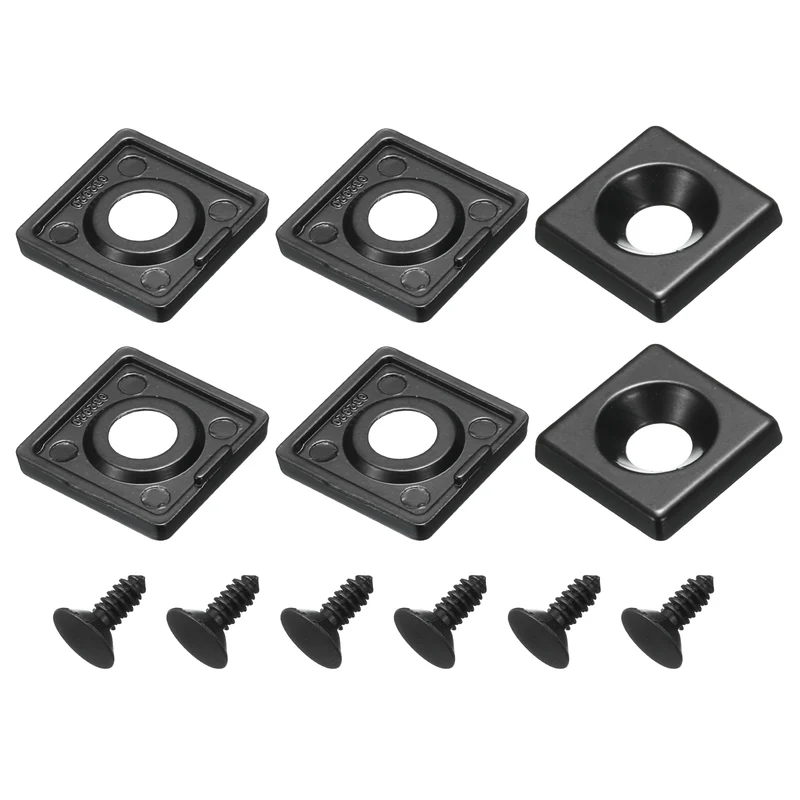 6Pcs 7mm Hole Dia Aluminum Extrusion End Cap 25x25mm Black =with Screw