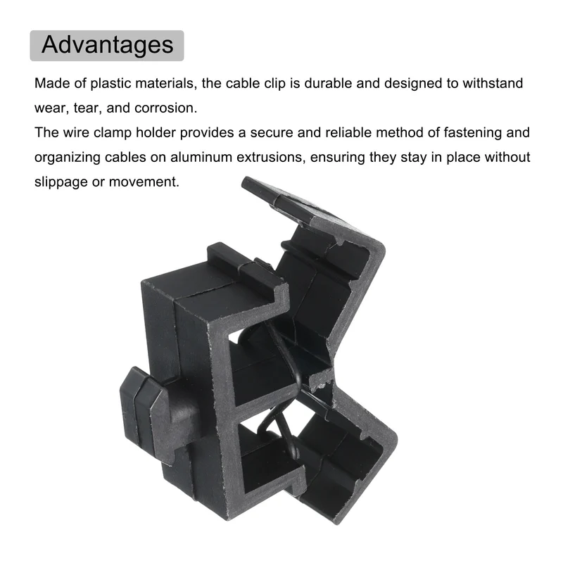 4Pcs Dual Slot Flat Cable Clamp 8, 13mm Mount Slot Width Wire Holder ABS for 40 Series European Standard Aluminum Extrusion