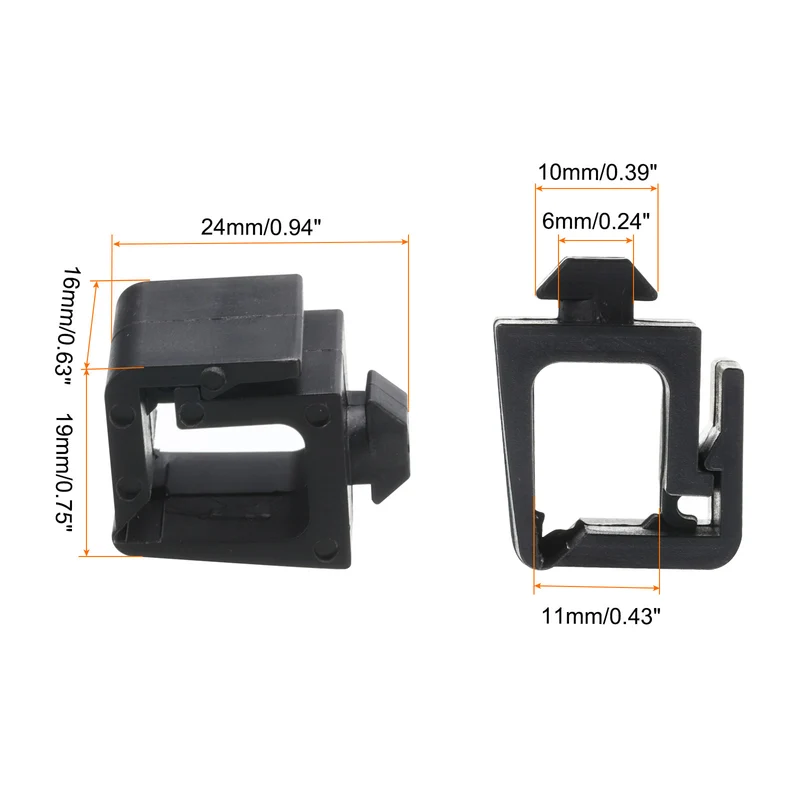 4Pcs Single Slot Flat Cable Clamp 6, 10mm Mount Slot Width Wire Holder ABS for 20 Series European Standard Aluminum Extrusion