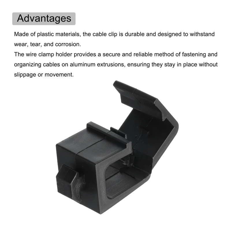 4Pcs Single Slot Flat Cable Clamp 6, 10mm Mount Slot Width Wire Holder ABS for 20 Series European Standard Aluminum Extrusion