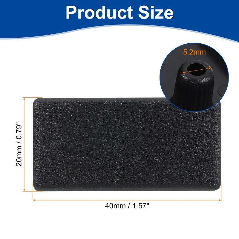 10Pcs Extruded End Cap Nylon 20x40mm 2040 Series European Black