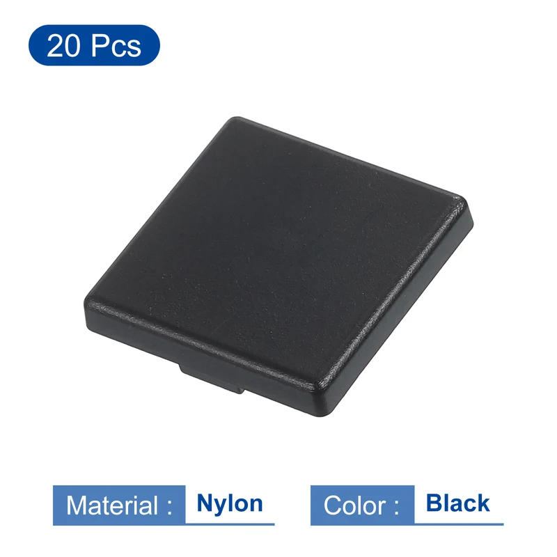 20Pcs Extruded End Cap Nylon 20x20mm 2020 Series European, Black