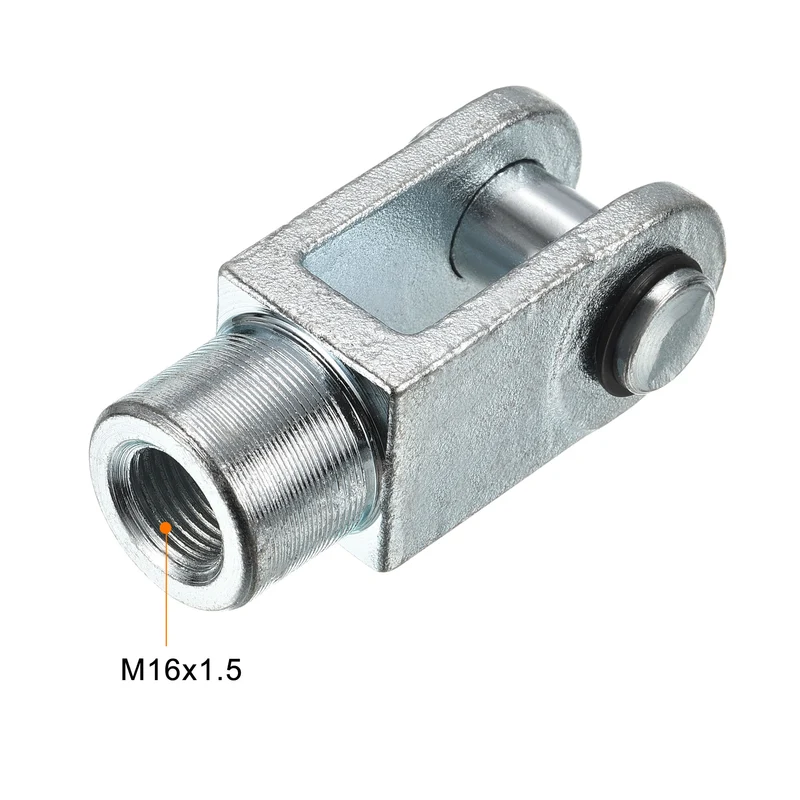 M16x1.5 Air Cylinder Rod Clevis End, 1 Pack Female Thread Y Connectors 78mm Length for Air Cylinder Foot Mounting Work, Silver