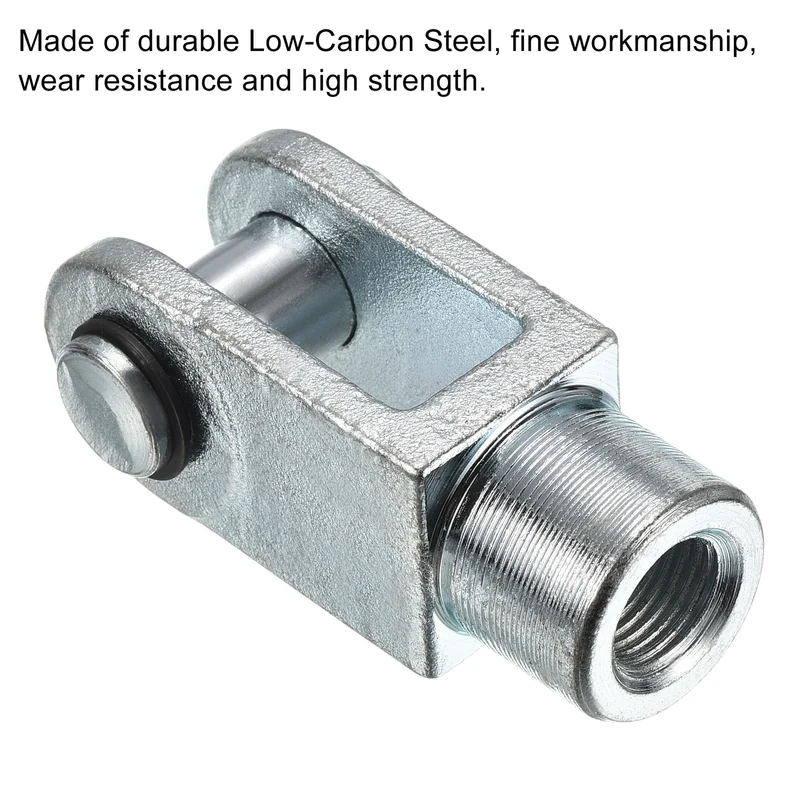 M16x1.5 Air Cylinder Rod Clevis End, 1 Pack Female Thread Y Connectors 78mm Length for Air Cylinder Foot Mounting Work, Silver