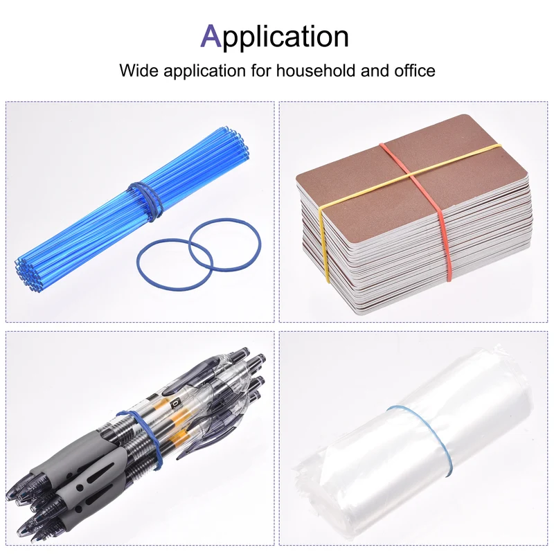 Rubber Band Stretchable Rubber Elastic Band Colorful 1inch Dia 0.06inch Thick for Home Office Pack of 412