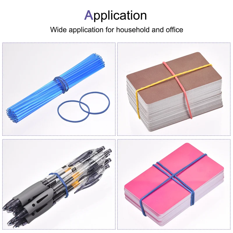 Rubber Band Stretchable Rubber Elastic Band Colorful 1.5inch Dia 0.06inch Thick for Home Office Pack of 350
