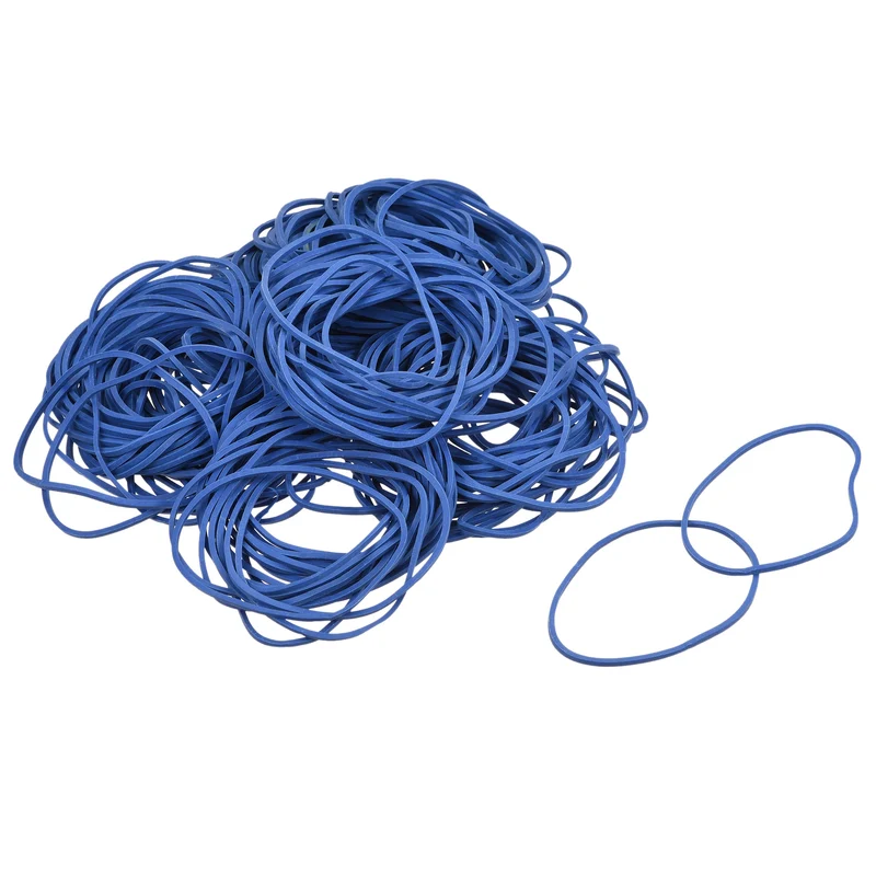 400Pack Blue Rubber Band 2inch Dia 0.06inch Thick for Home Office
