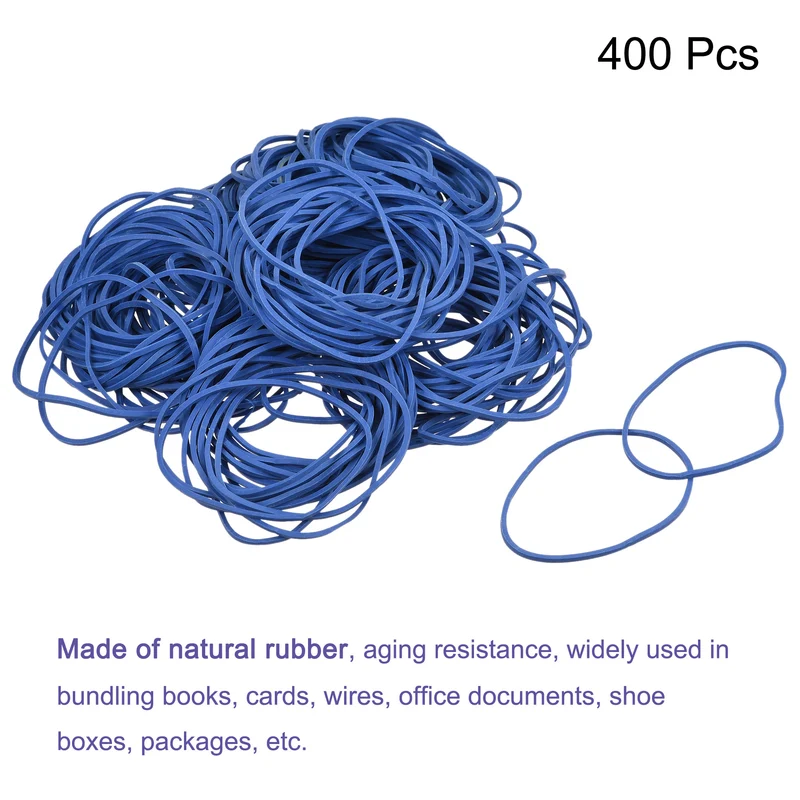400Pack Blue Rubber Band 2inch Dia 0.06inch Thick for Home Office