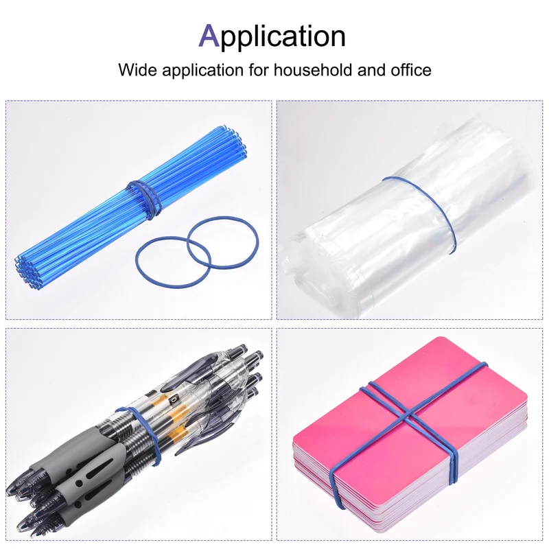 400Pack Blue Rubber Band 2inch Dia 0.06inch Thick for Home Office