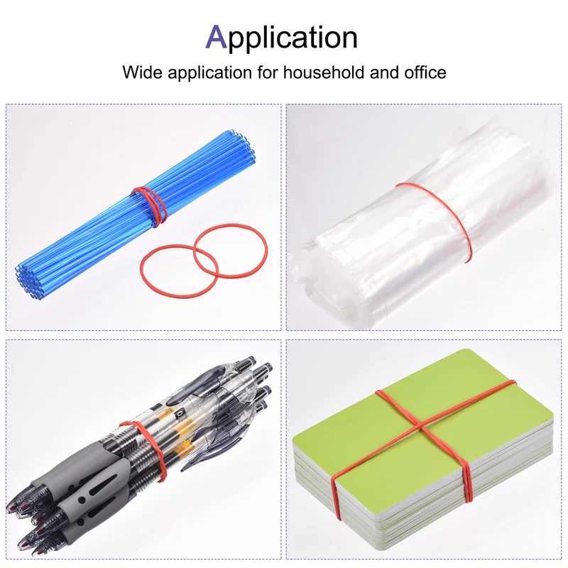 Rubber Band Stretchable Rubber Elastic Band Red 1.5inch Dia 0.06inch Thick for Home Office Pack of 700