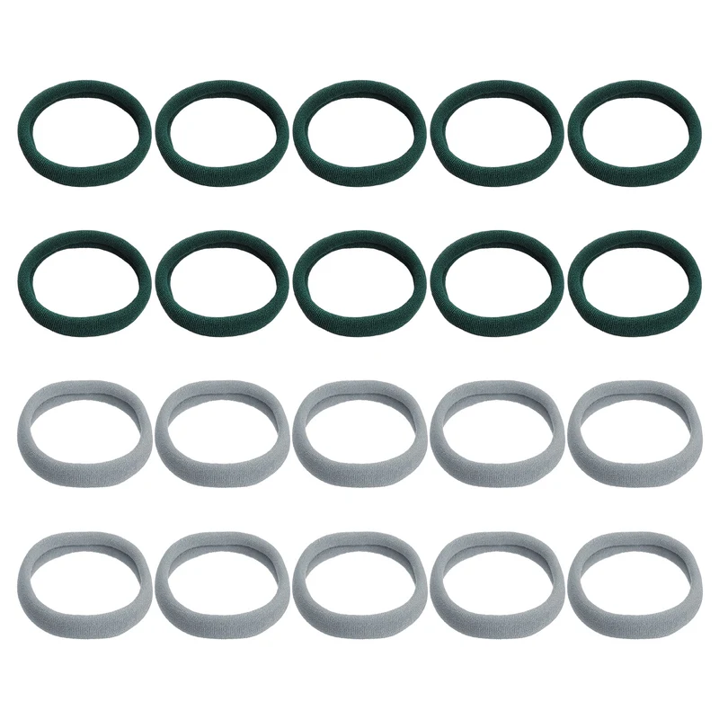 20Pcs Fabric Hair Ties, 2″ ID Nylon Seamless Soft Holders, 2 Colorful