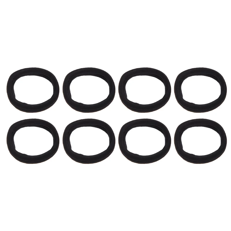 8Pcs Seamless Elastic Hair Ties, 2" ID Ponytail Holders Hair, Black