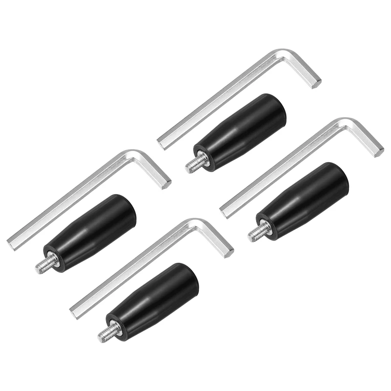 4Set M6 x P1 Revolving Crank Handle 63mm Male Threaded Machine Handwheel
