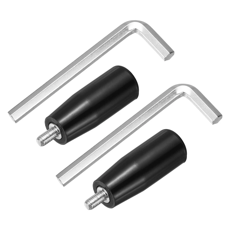 2Set M6 x P1 Revolving Crank Handle 63mm Male Threaded Machine Handwheel