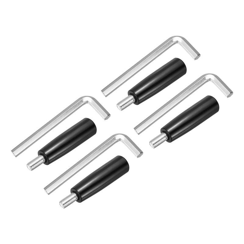 4Set M12 x P1.75 Revolving Crank Handle 115mm Male Threaded Machine Handwheel