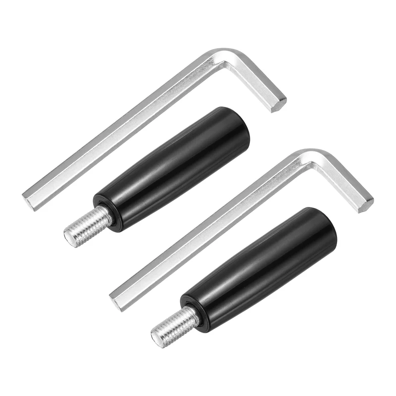 2Set M12 x P1.75 Revolving Crank Handle 115mm Male Threaded Machine Handwheel