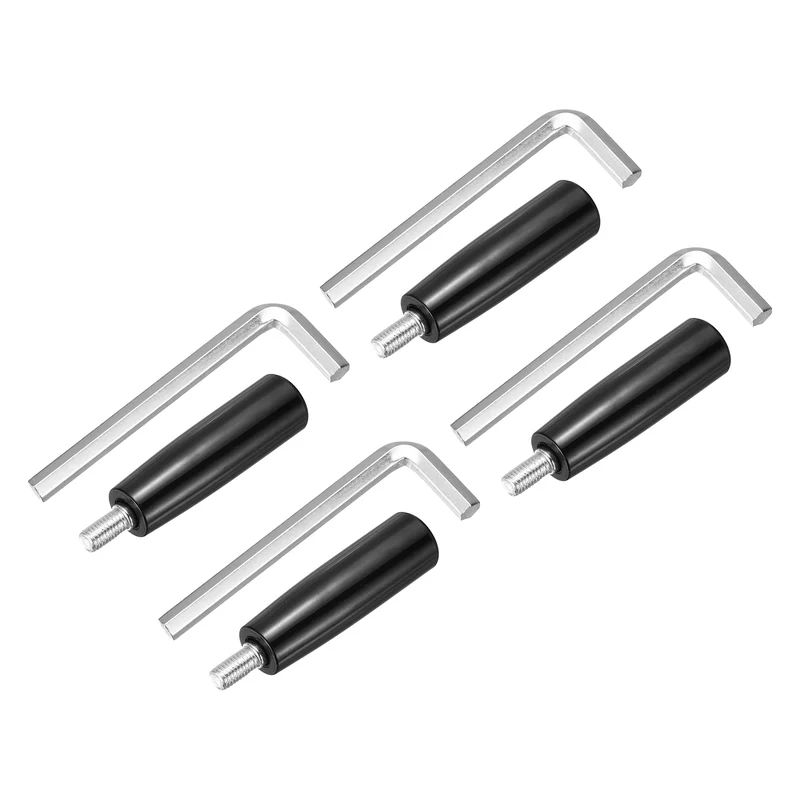 4Set M10 x P1.5 Revolving Crank Handle 112mm Male Threaded Machine Handwheel
