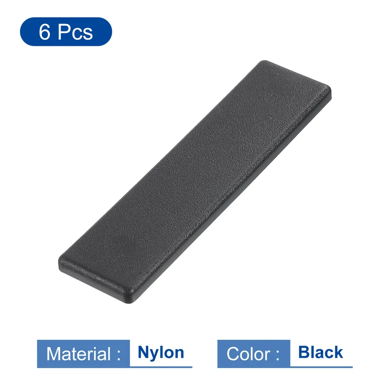 6Pcs Extruded End Cap Nylon 80x20mm 2080 Series European Black
