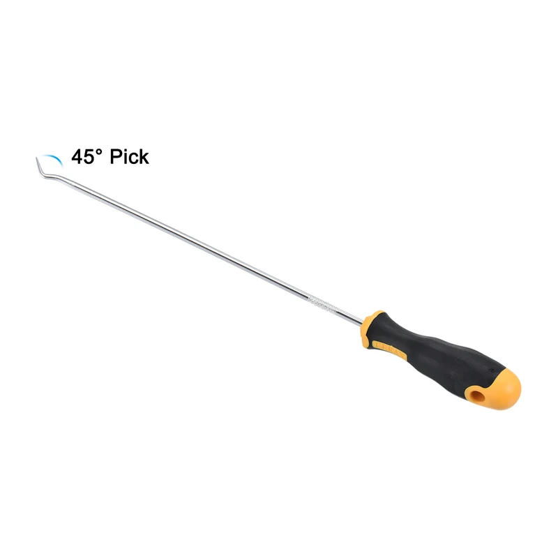 O-Ring 45 Degree Hook 250mm, Oil Seal Gasket Precision Screwdriver Puller Remover Removal Tool, Yellow