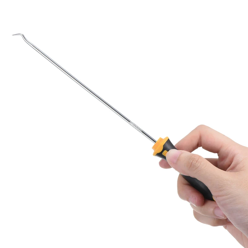 O-Ring 45 Degree Hook 250mm, Oil Seal Gasket Precision Screwdriver Puller Remover Removal Tool, Yellow
