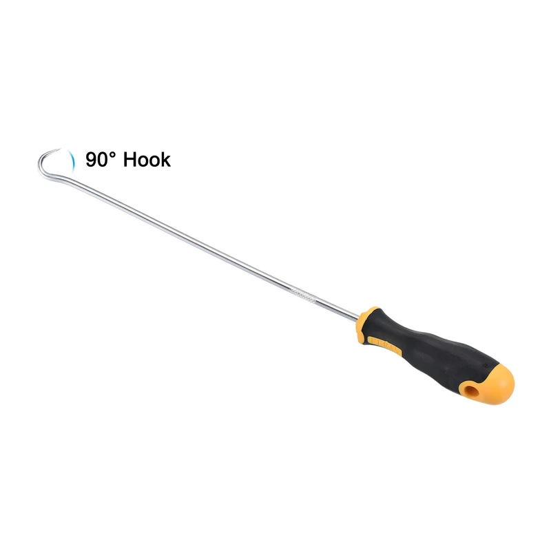 O-Ring 90 Degree Hook 250mm, Oil Seal Gasket Precision Screwdriver Puller Remover Removal Tool, Yellow