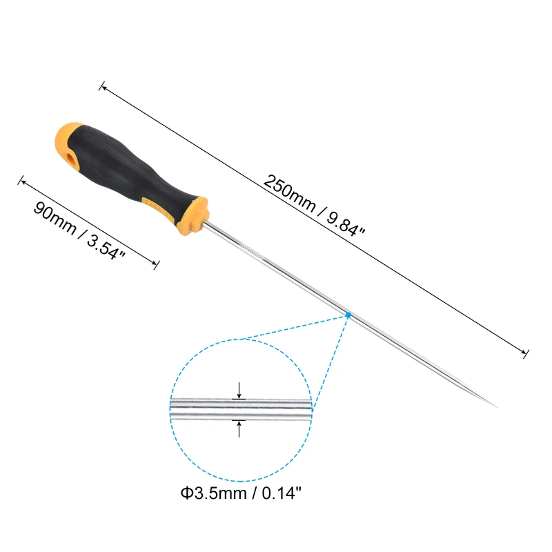 O-Ring Straight Pick 250mm Oil Seal Gasket Precision Puller Remover Tool, Yellow
