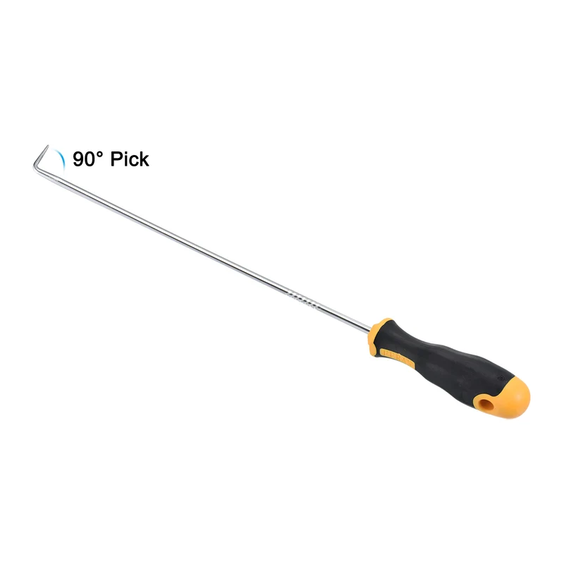 O-Ring 90 Degree Pick 250mm, Oil Seal Gasket Precision Screwdriver Puller Remover Removal Tool, Yellow