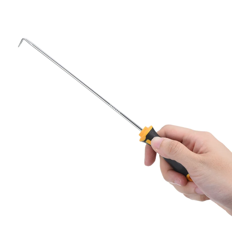 O-Ring 90 Degree Pick 250mm, Oil Seal Gasket Precision Screwdriver Puller Remover Removal Tool, Yellow