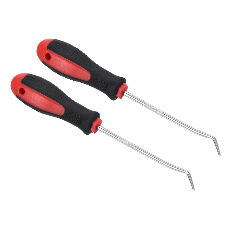 O-Ring 45 Degree Hook 150mm, 2 Pcs Oil Seal Gasket Precision Screwdriver Puller Remover Removal Tool, Red
