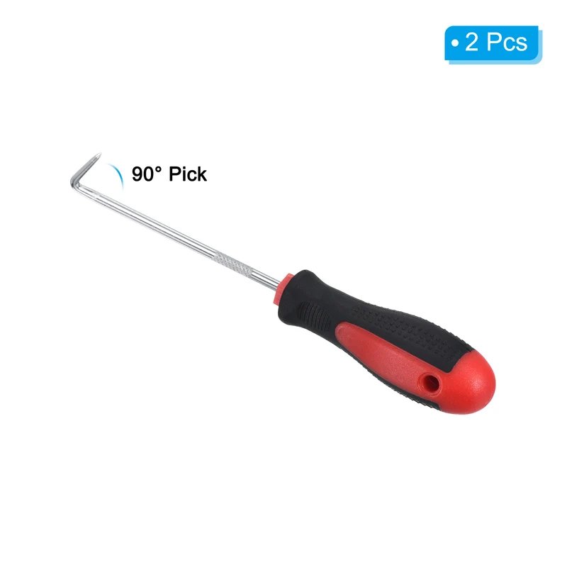 O-Ring 90 Degree Pick 150mm, 2 Pcs Oil Seal Gasket Precision Screwdriver Puller Remover Removal Tool, Red