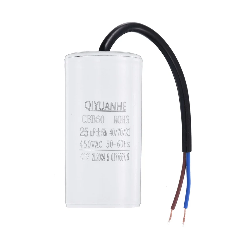 CBB60 25uf Running Capacitor 450VAC 50/60Hz 75x37mm