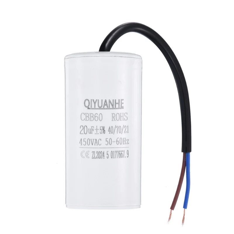 CBB60 20uf Running Capacitor 450VAC 50/60Hz 75x37mm