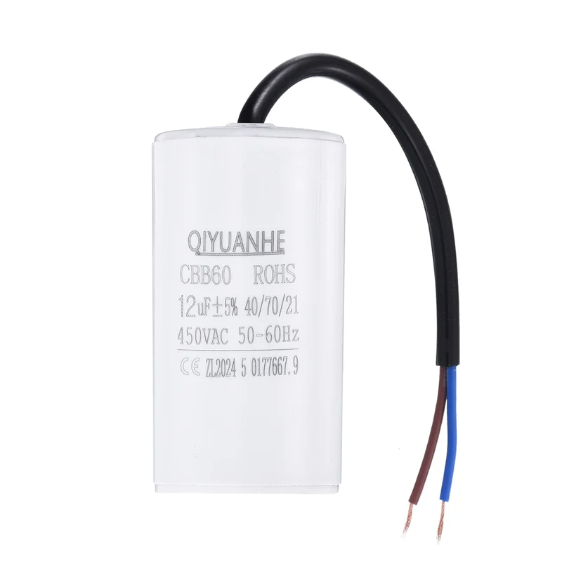 CBB60 12uf Running Capacitor 450VAC 50/60Hz 66x35mm