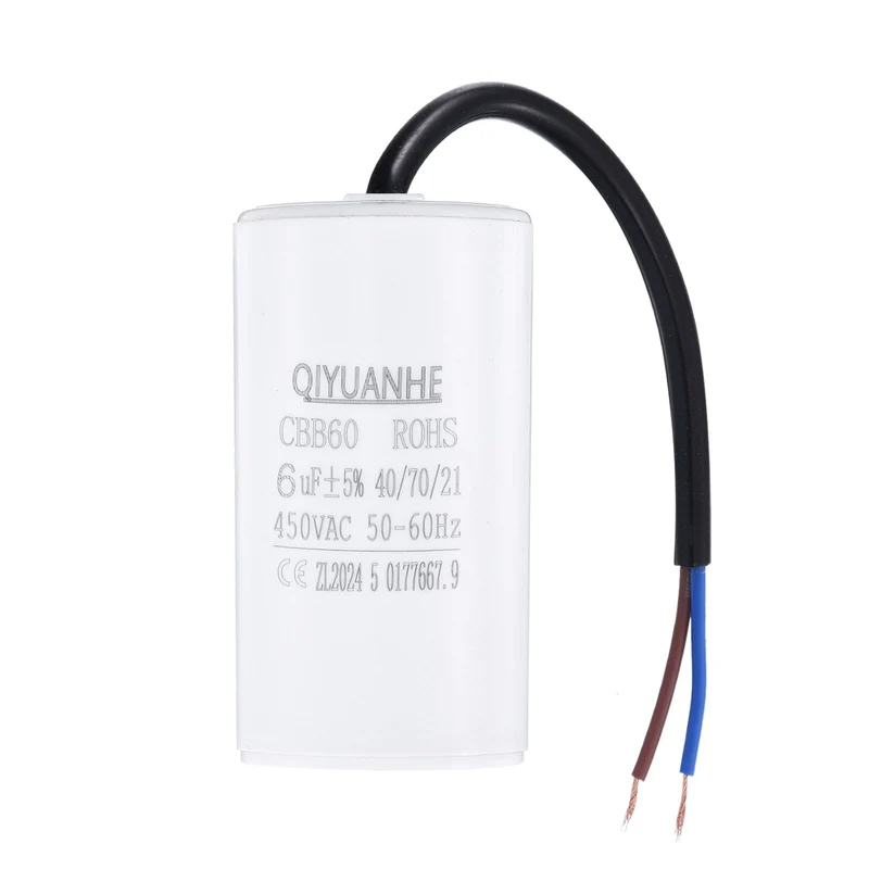 CBB60 6uf Running Capacitor 450VAC 50/60Hz 66x35mm