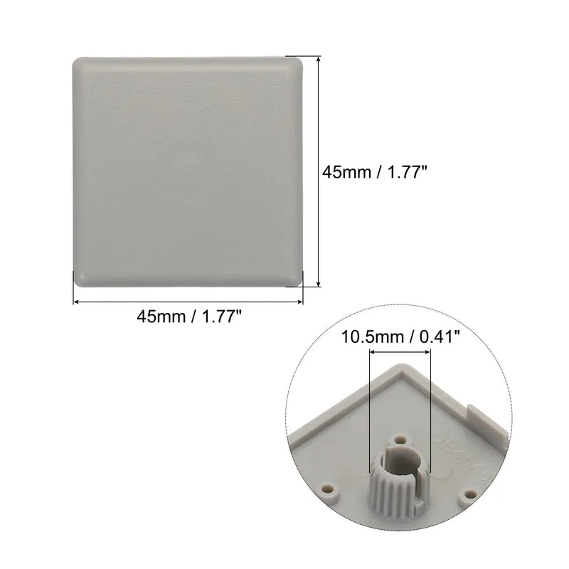 20Pcs Standard Plastic Square Aluminum Extrusion End Cap Grey 45x45mm