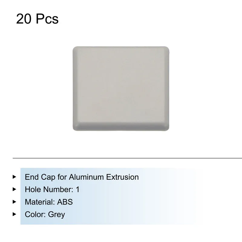 20Pcs Standard Plastic Square Aluminum Extrusion End Cap Grey 45x45mm