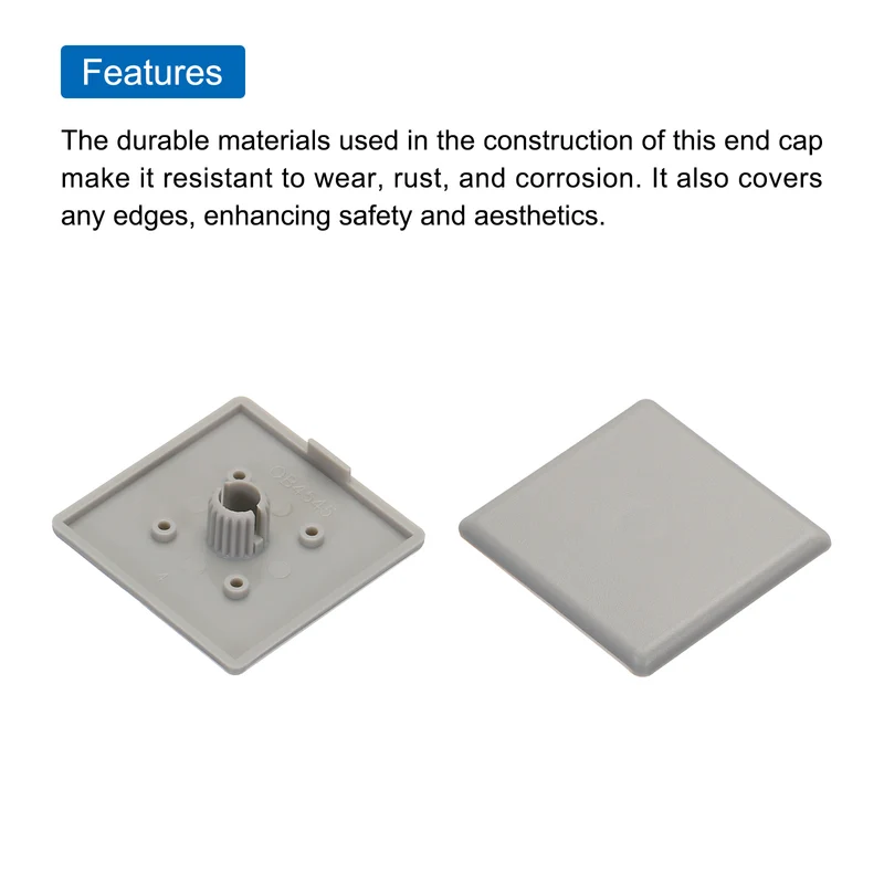 20Pcs Standard Plastic Square Aluminum Extrusion End Cap Grey 45x45mm