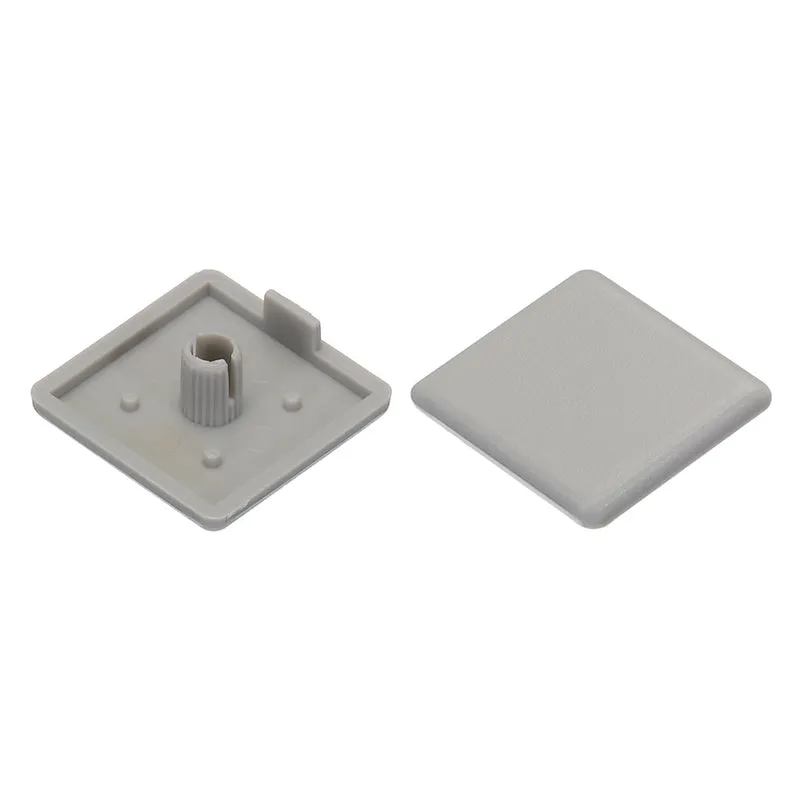 20Pcs Standard Plastic Square Aluminum Extrusion End Cap Grey 30x30mm for Trolley, Fish Tank Rack, Storage Rack