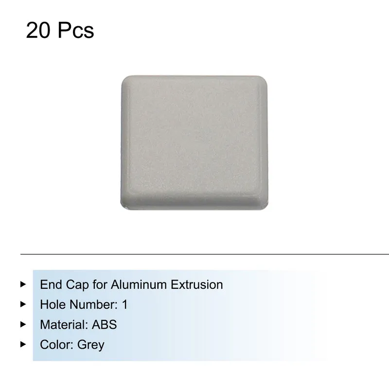 20Pcs Standard Plastic Square Aluminum Extrusion End Cap Grey 30x30mm for Trolley, Fish Tank Rack, Storage Rack