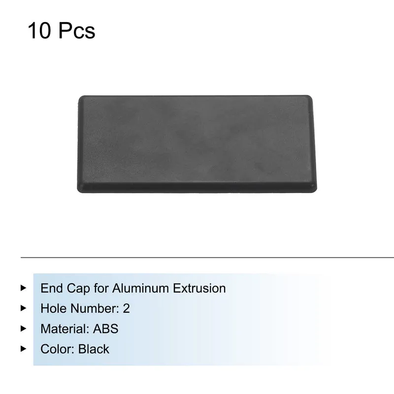 10Pcs Standard Plastic Rectangle Aluminum Extrusion End Cap Black 90x45mm for Trolley, Fish Tank Rack, Storage Rack