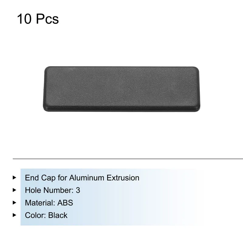 10Pcs Standard Plastic Rectangle Aluminum Extrusion End Cap Black 120x40mm for Trolley, Fish Tank Rack, Storage Rack