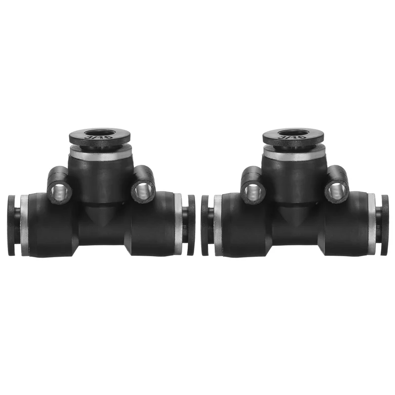 2pcs Air Line Fitting G 3/16" Push to Connect Branch Tee Pneumatic Quick Union