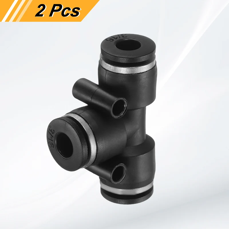 2pcs Air Line Fitting G 3/16" Push to Connect Branch Tee Pneumatic Quick Union