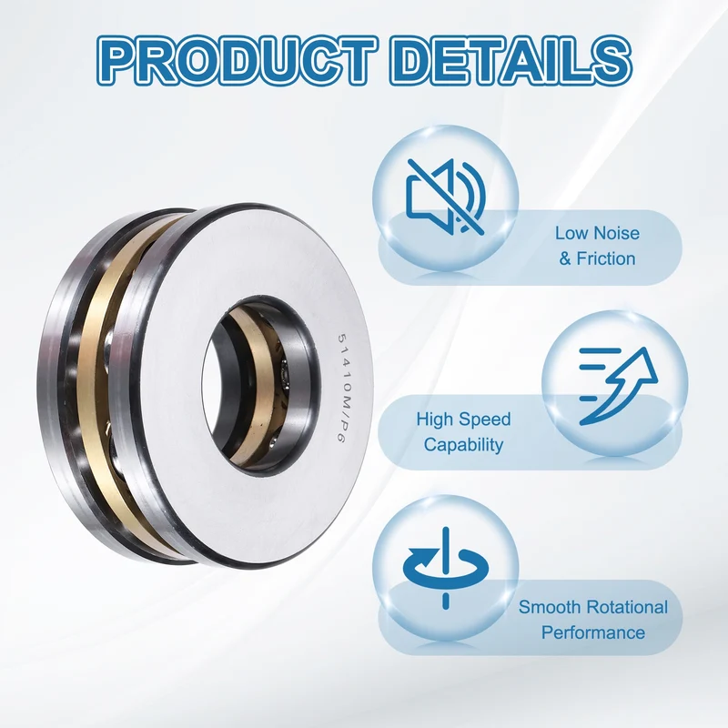 51410M Thrust Ball Bearing, Flat Axial Ball Bearings 50 x 110 x 43mm ABEC3