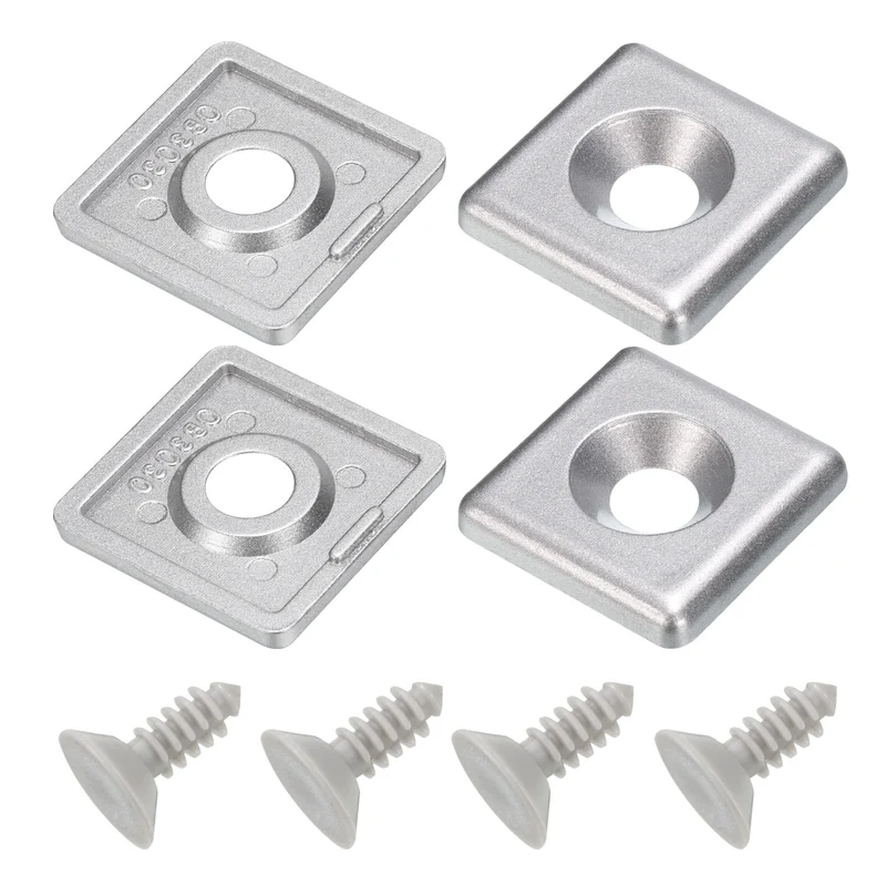 4Pcs 4040 EU Standard T-Slot 9mm Hole Dia Aluminum Extrusion End Cap 40x40mm Silver for Fish Tank Rack, Storage Rack with Push-in Fastener